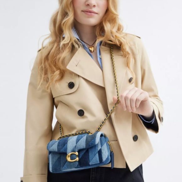 Coach Tabby Denim Shoulder Bag 20 Patchwork Quilting - Picture 6 of 12